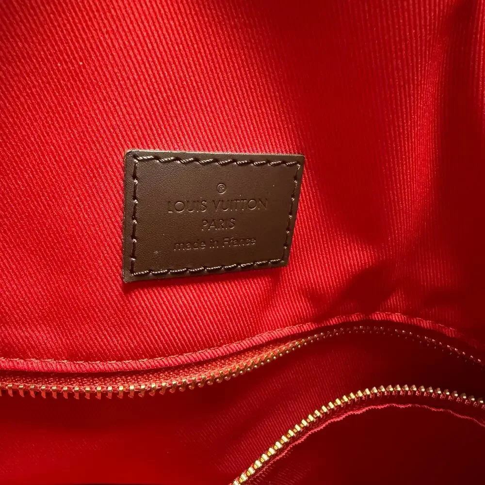 Louis Vuitton Damier Ebene Graceful Hobo PM Handbag Brown Logo Red Lining
